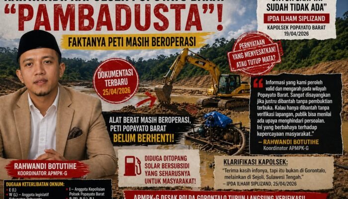 ‎Soal PETI Popayato Barat, Rahwandi Sebut Kapolsek “Pambadusta”