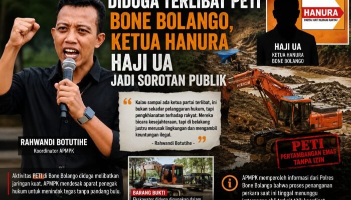 Diduga Terlibat PETI Bone Bolango, Ketua Hanura Haji UA Jadi Sorotan Publik