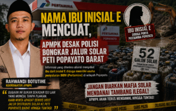 Nama Ibu Inisial E Mencuat, APMPK Desak Polisi Bongkar Jalur Solar PETI Popayato Barat
