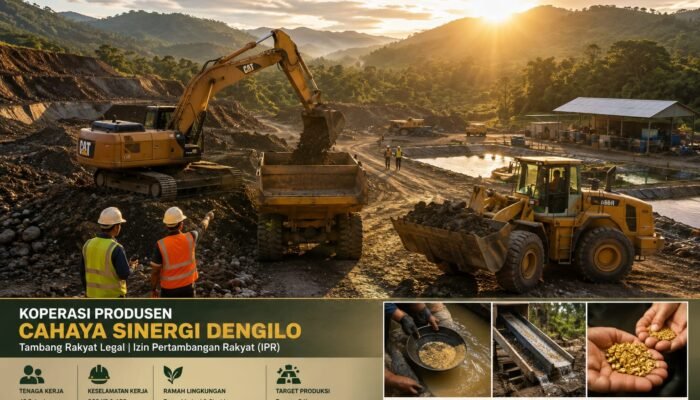 Tambang Legal Cahaya Dengilo Resmi Beroperasi, Target Produksi Emas 5 Kg per Bulan