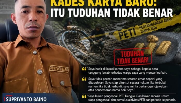 Dituding Terima Setoran Emas dari PETI, Kades Karya Baru: Itu Tuduhan Tidak Benar